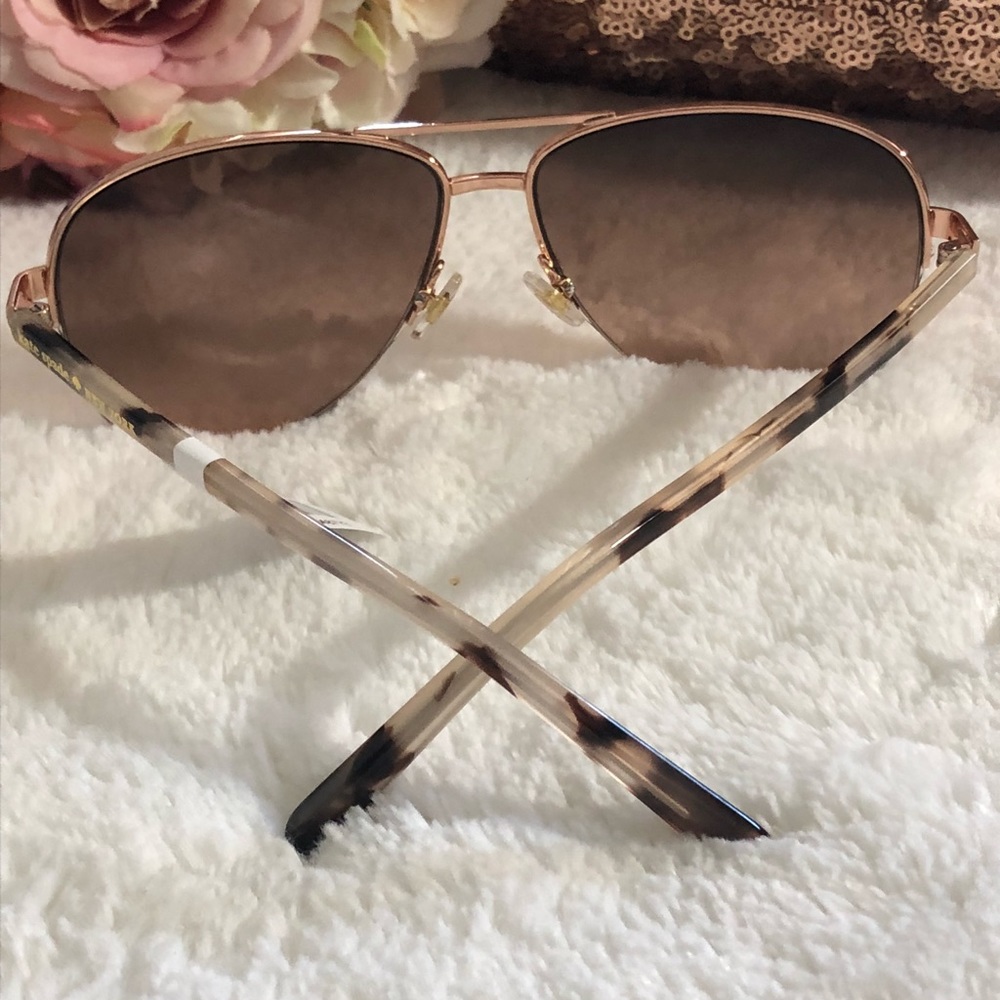 đˇKate Spade Rose Gold Aviator Sunglasses - Picture 2 of 6